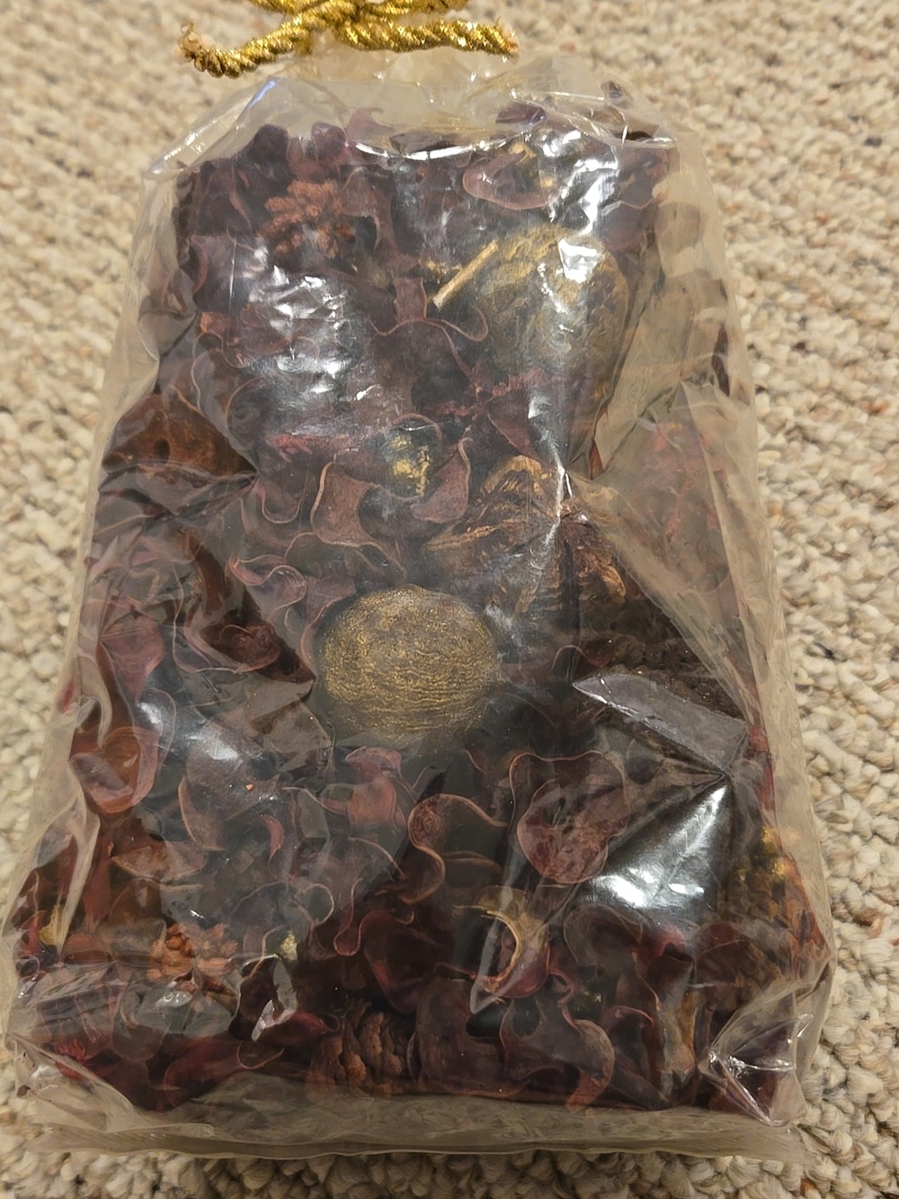 Decorative Potpourri Mix in Deep Burgundy and Gold Accents